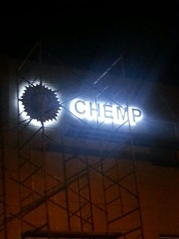 CHEMP Letras 3d en aluminio cepillado plata con luz leds blanca